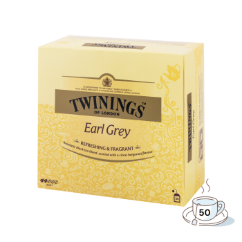 Twinings Earl Grey, Schwarztee, 50 Teebeutel im Kuvert